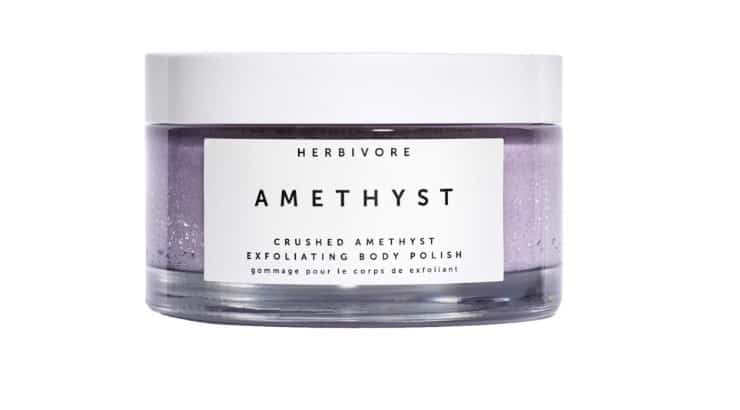 Herbivore's popular exfoliator includes amethyst crystals alongside essential oils.